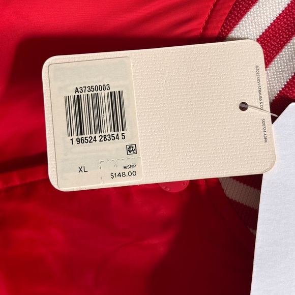 Levi’s Gold Tab Redwood Tech Baseball Jacket Women’s XL Oversized Red Bomber - Picture 6 of 11